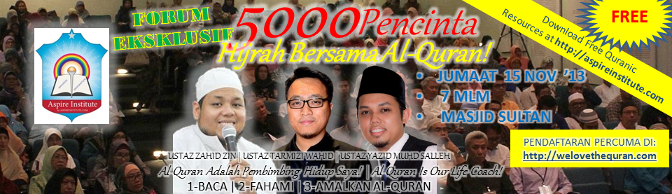 Forum Ekslusif Percuma - 5000 Pencinta Hijrah Bersama Al-Quran
