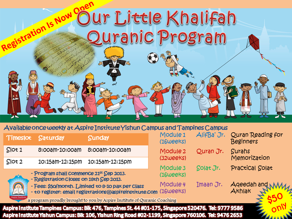 Our Little Khalifah Quranic Program – Registration Is Now Open!